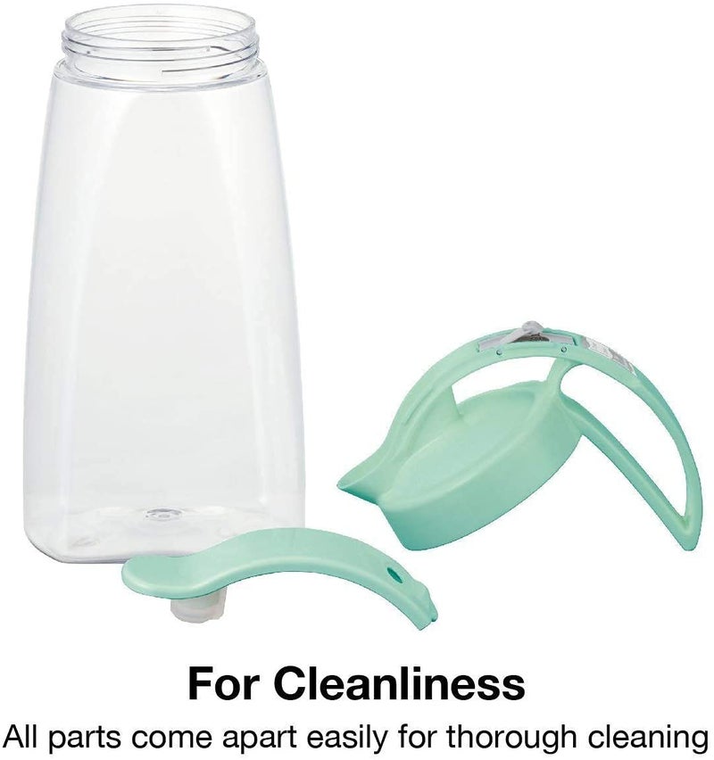 Invisioncorp إبريق محكم الإغلاق بلمسة واحدة مع غطاء، 2.3QT (74oz) - مقاوم للحرارة، وعاء سريع الصب ضد التسرب للمشروبات الساخنة والباردة، القهوة، الشاي، الماء، موفر للمساحة، آمن في غسالة الصحون، صنع في اليابان (تركواز) - Image 4
